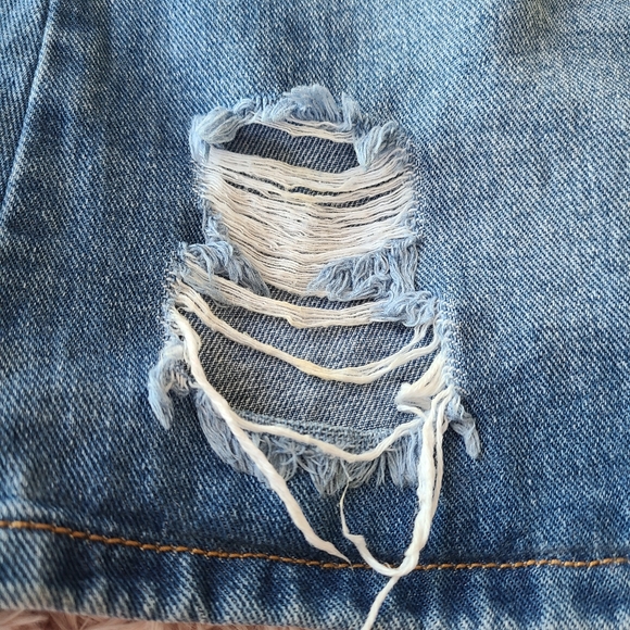 S Forever 21 Ripped Button Up Denim Skirt - Picture 6 of 12